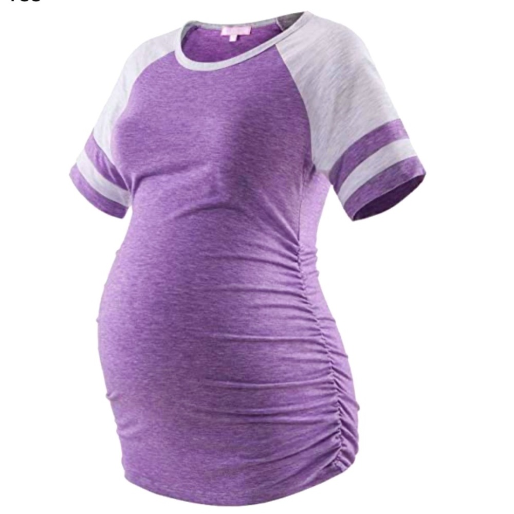 Baseball style maternity tee